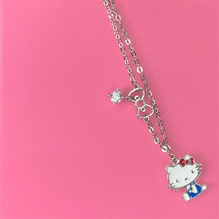 Picture of [925 Sterling Silver] Dessert Collections ~ Hello Kitty Bow Cupcake Necklace