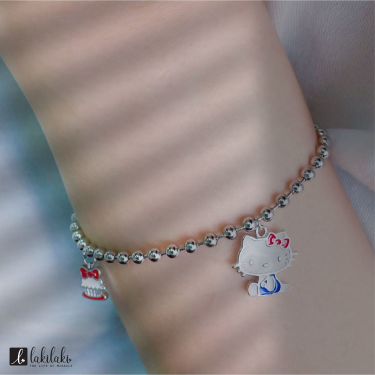 Picture of [925 Sterling Silver] Dessert Collections ~ Hello Kitty Bow Cupcake Bracelet