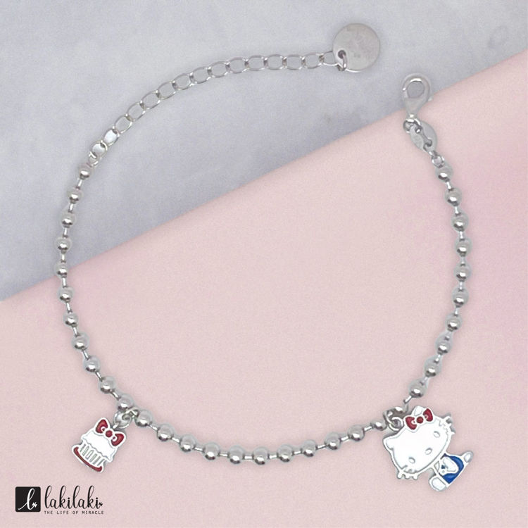 Picture of [925 Sterling Silver] Dessert Collections ~ Hello Kitty Bow Cupcake Bracelet