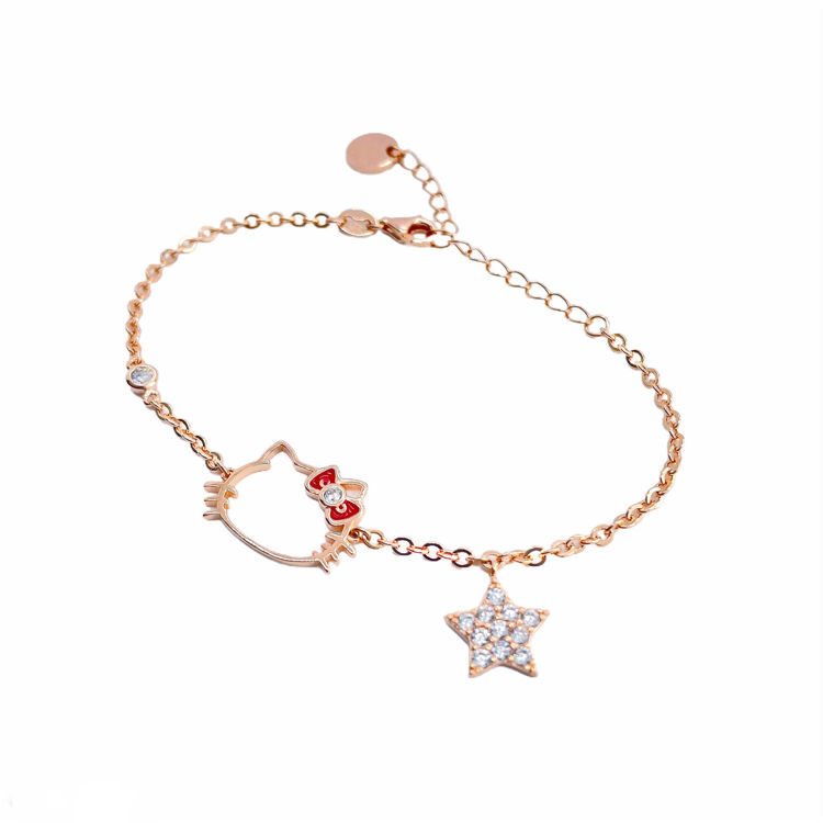 Picture of [925 Sterling Silver]  Starry Night Collections ~  Hello Kitty Bracelet