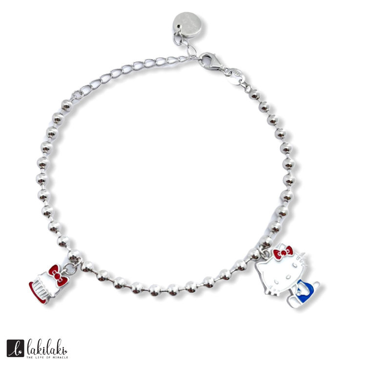 Picture of [925 Sterling Silver] Dessert Collections ~ Hello Kitty Bow Cupcake Bracelet